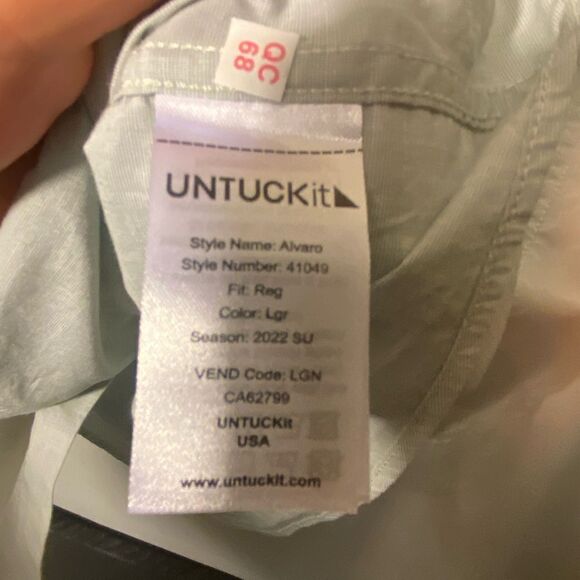 UNTUCKit Men's Medium Seafoam Light Green Long Sleeve Button-up Shirt Alvaro. - Picture 9 of 10